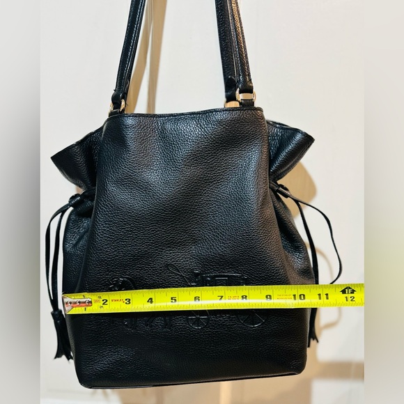 COACH Andy Tote Horse & Carriage Black Leather Luxury Designer Premium Classic - Picture 10 of 14